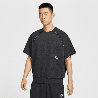 ★★Nike★★ Heritage Dry Fit Fleece Fitness Top M Light Smo Nike Heritage Men's Dri-FIT Short-Sleeve Fleece Fitness Top